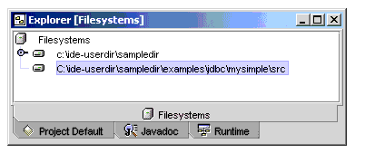 Screen shot showing mysimplerc in the Filesystems tab
