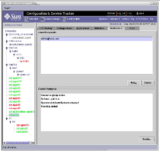 Screen includes the Notification Folder sections as described in table 4-6.