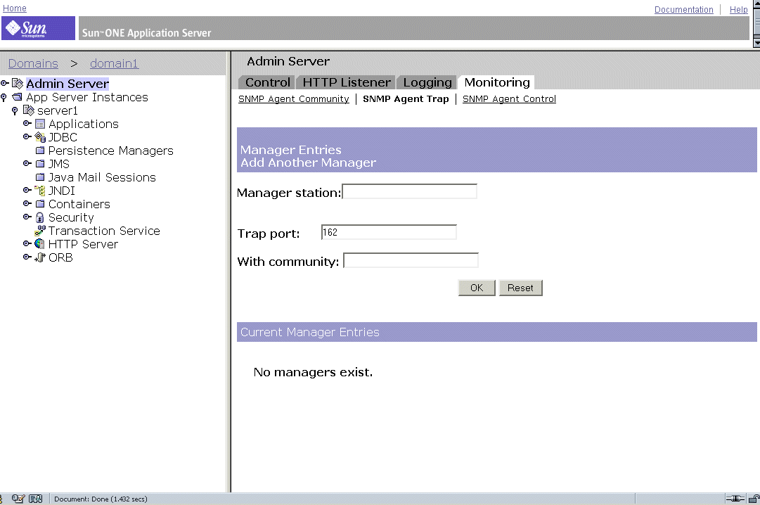 Figure shows the settings for the SNMP Agent Trap page.
