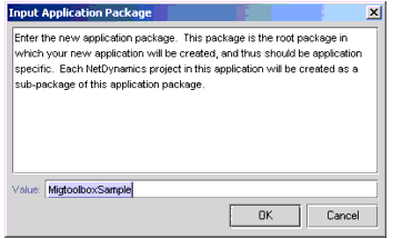 Figure shows a dialog box to enter the Application Name.
