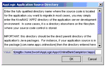 Figure shows a dialog box to enter the fully qualified directory name where the source code is located.
