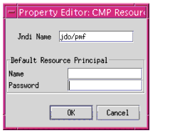 Figure shows the property editor for a CMP resource.
