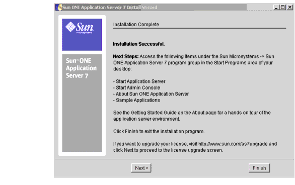 This screen capture shows the Installation Complete page.