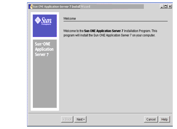 This screen capture shows the Welcome page of the installation program.