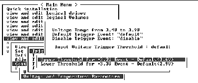 Screen capture shows threshold range, triggering events, and "Input Voltage Trigger Threshold: default."