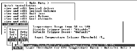 Screen capture shows threshold range, triggering events, and "Input Voltage Trigger Threshold: 9_." 