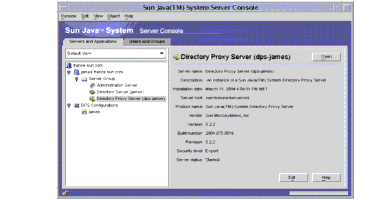 La console la plus r�cente affiche Sun Java System.