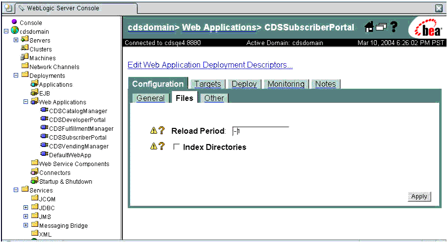 ʾļԵ WebLogic ̨ҳͼ