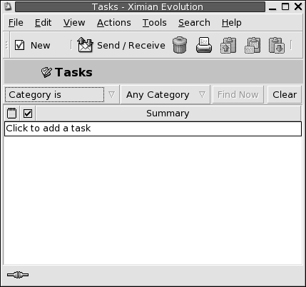  Typical Tasks window. No callouts.