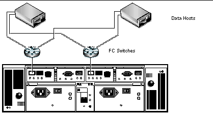 Figure showing data hosts connections to the array. 