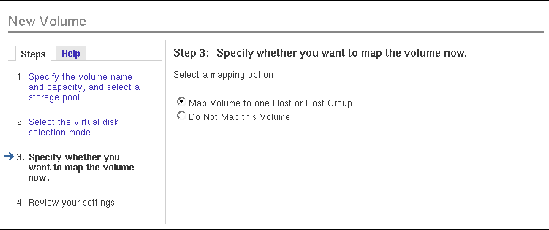 Screen capture of the third New Volume wizard page. 