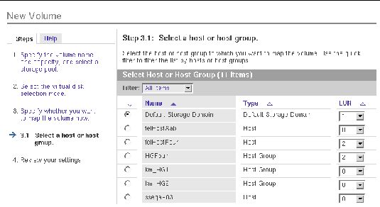 Screen capture of the New Volume wizard.