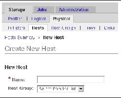 Screen capture of the Create New Host page.