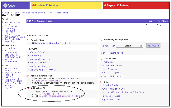 Click Download Activation Kit on the SRS Net Connect Home Page.