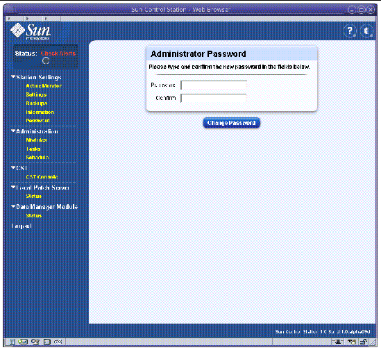 This graphic shows the Administrator Password page.