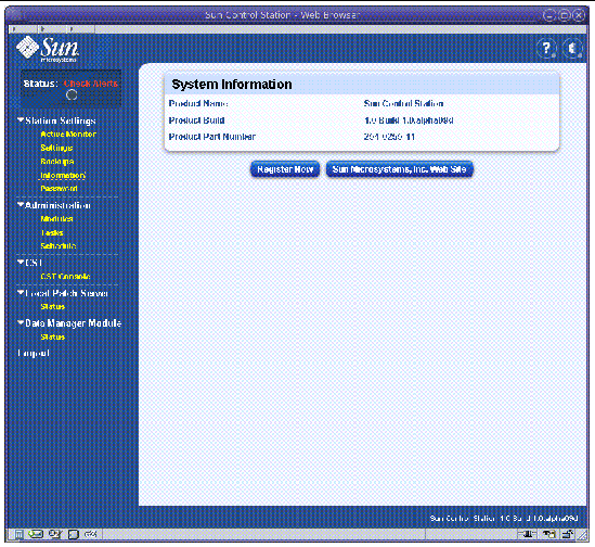 This graphic shows the System Information page.