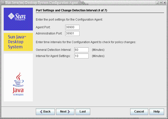 Configuration Agent, Port Settings