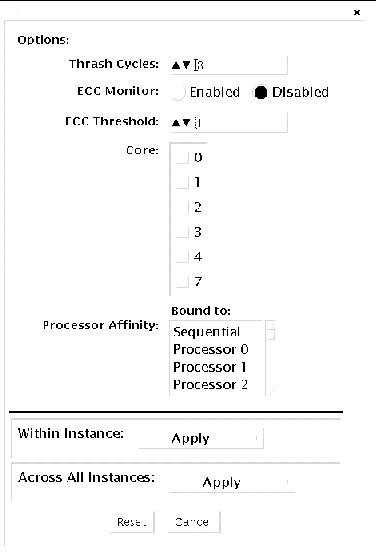 Screenshot of the l2sramtest Test Parameter Options dialog box