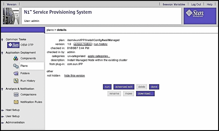 Screen capture: Clustered OTP Hosts Edit Availability
Plan Page