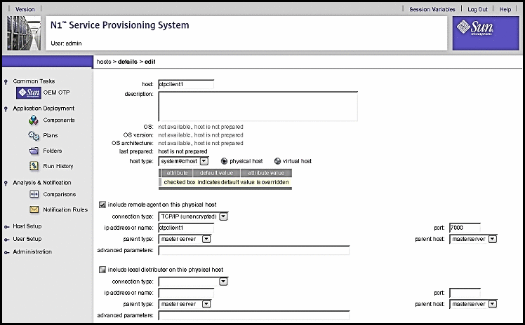 Screen capture: host edit details page