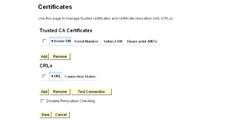 Certificates  ŷڵ CA   CRL   ֽϴ.