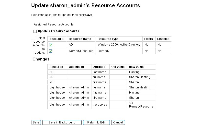    ƮϷ Update Resource Accounts մϴ.