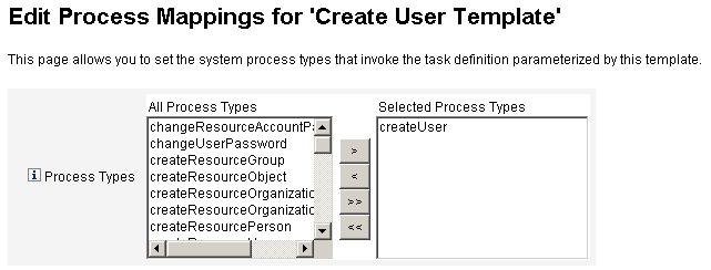 [Edit Process Mappings] 頁面。