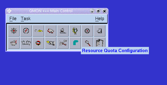 The Resource Quota Configuration button is the
sixth button from the left on the bottom row.