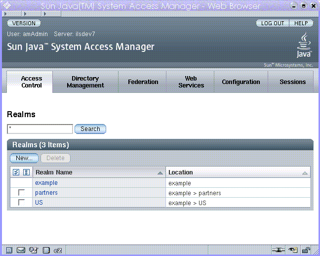 Access Manager 主控台，舊有模式管理檢視