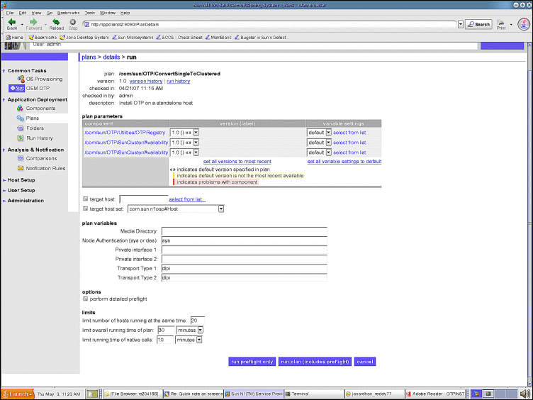 Screen Capture: Convert Standalone OTP Host to Clustered OTP Host