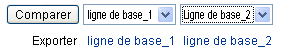 Sélectionnez un nom d’instantané à partir de chacune des deux listes de menu de comparaison.