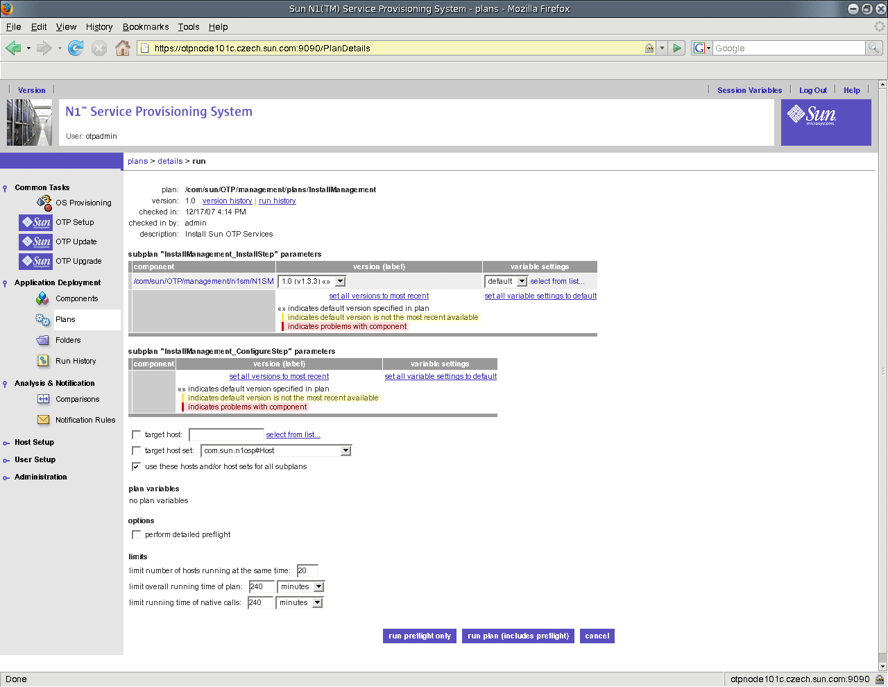 Install System Management Service Screen