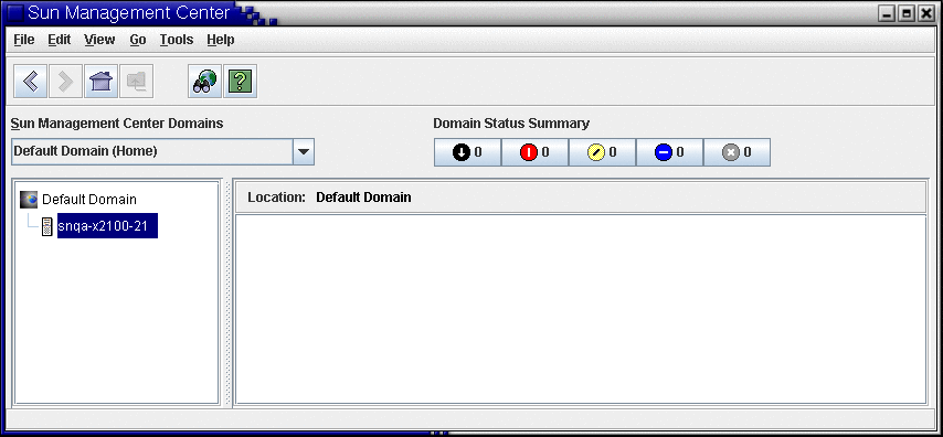 Vue de domaines de Sun Management Center
