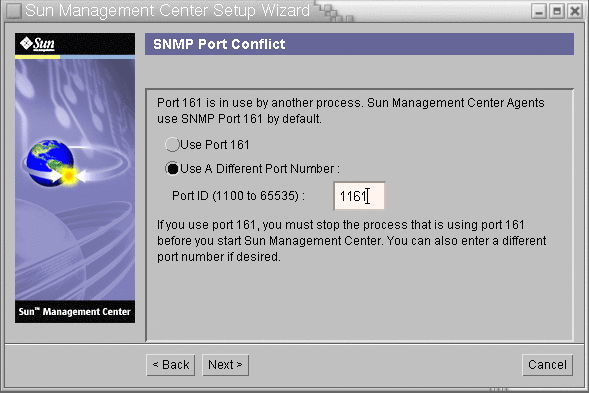 SNMP 포트 충돌 화면