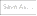 Abbildung: Schaltfläche „Save As“ im Bereich „Saved Snapshots“