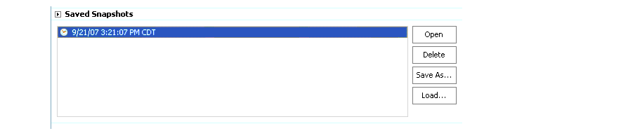 Ilustración de la sección de instantáneas guardadas con la instantánea que ha guardado.