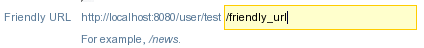 Friendly URL field with new Friendly URL