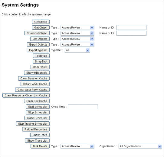 Figura que muestra la página de configuración del sistema utilizada para depurar.