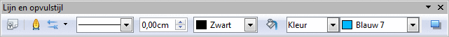 Werkbalk Lijn en opvulstijl
