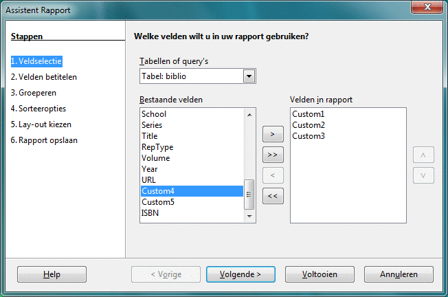 Venster Assistent Rapport