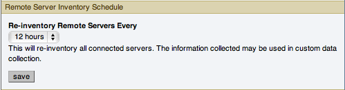 MySQL Enterprise Dashboard Settings: Remote Server
              Inventory Schedule