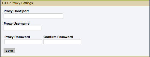 MySQL Enterprise Dashboard Settings: HTTP Proxy
              Settings