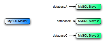 Using replication to replicate databases to
          separate replication slaves