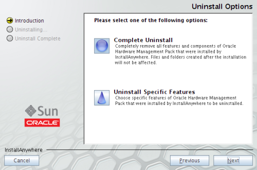 image:Uninstall Options screen