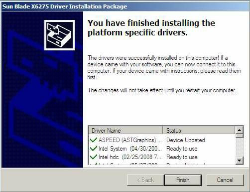 image:Graphic showing dialog box stating that driver installation is finished.