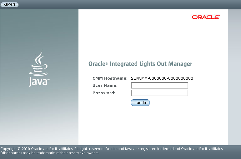 image:Graphic showing the ILOM login page.