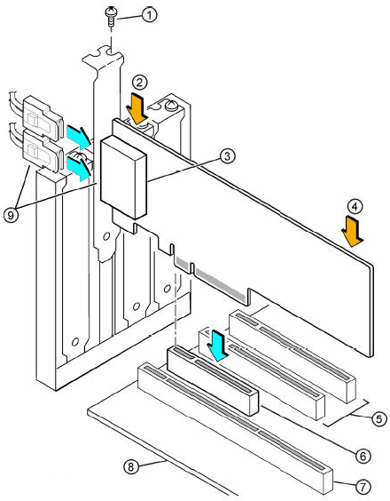 image:Image that shows how to insert the HBA into a PCIe Slot