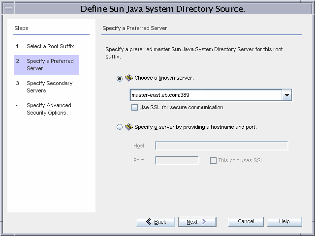 image:Preferred Directory Server Instance Dialog