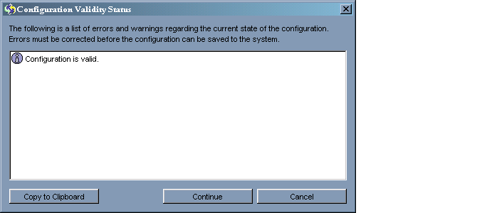 image:Showing configuration validity status