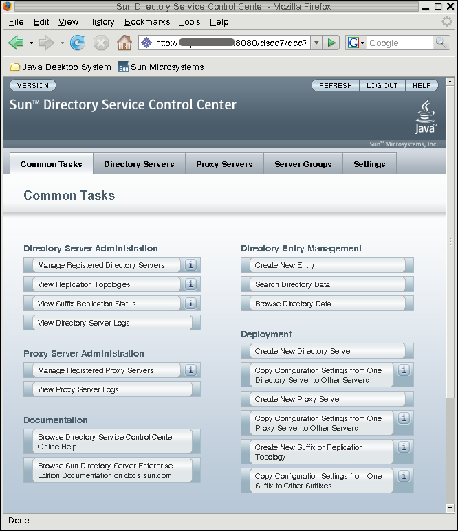 image:Screen capture shows the DSCC Common Tasks tab.